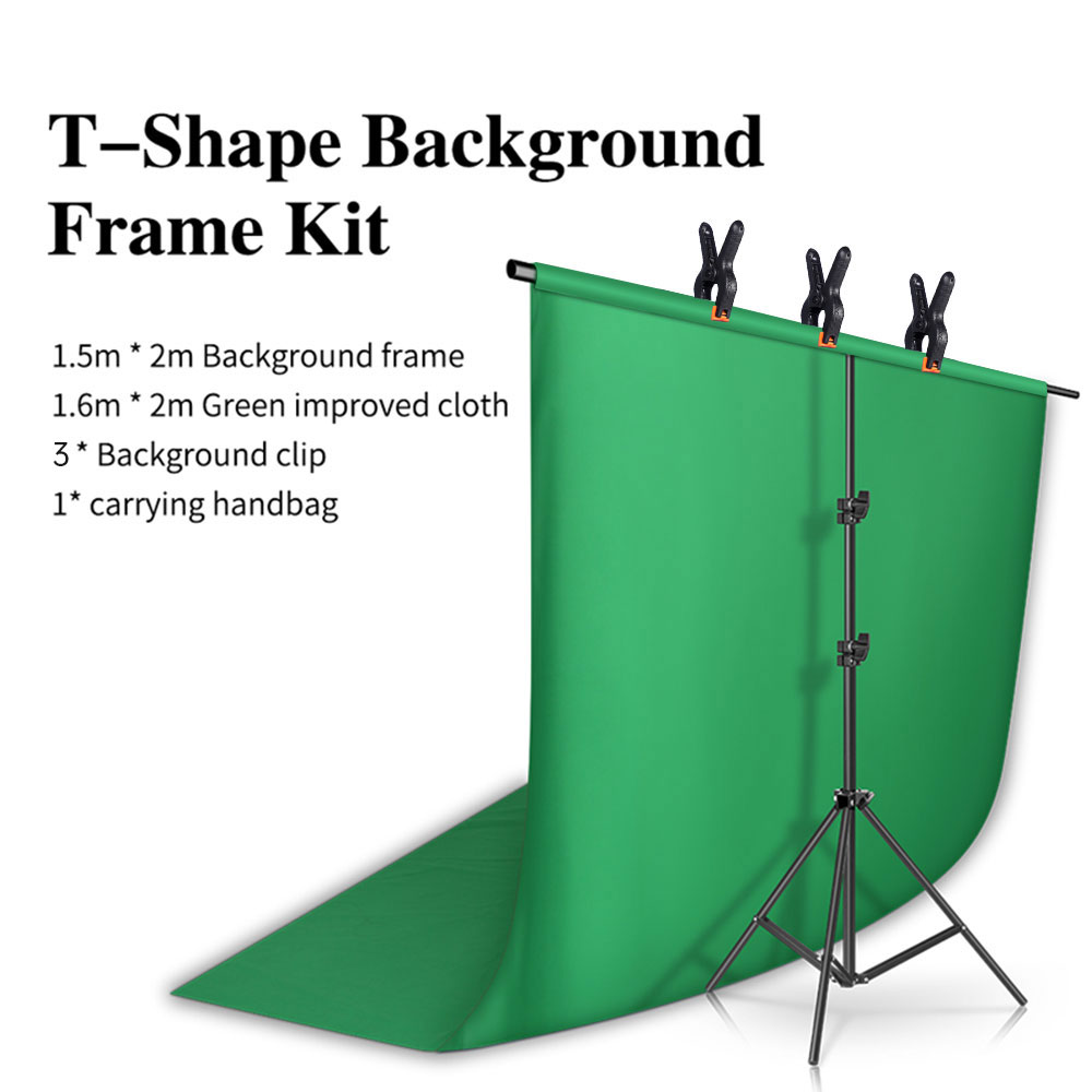 Green Screen Collapsible - Fotografi Studio Foto T-bentuk Latar Belakang