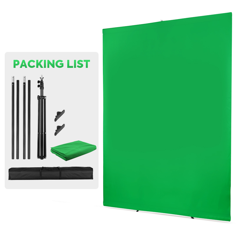 Green Screen Collapsible - Kit dudukan dengan latar belakang layar