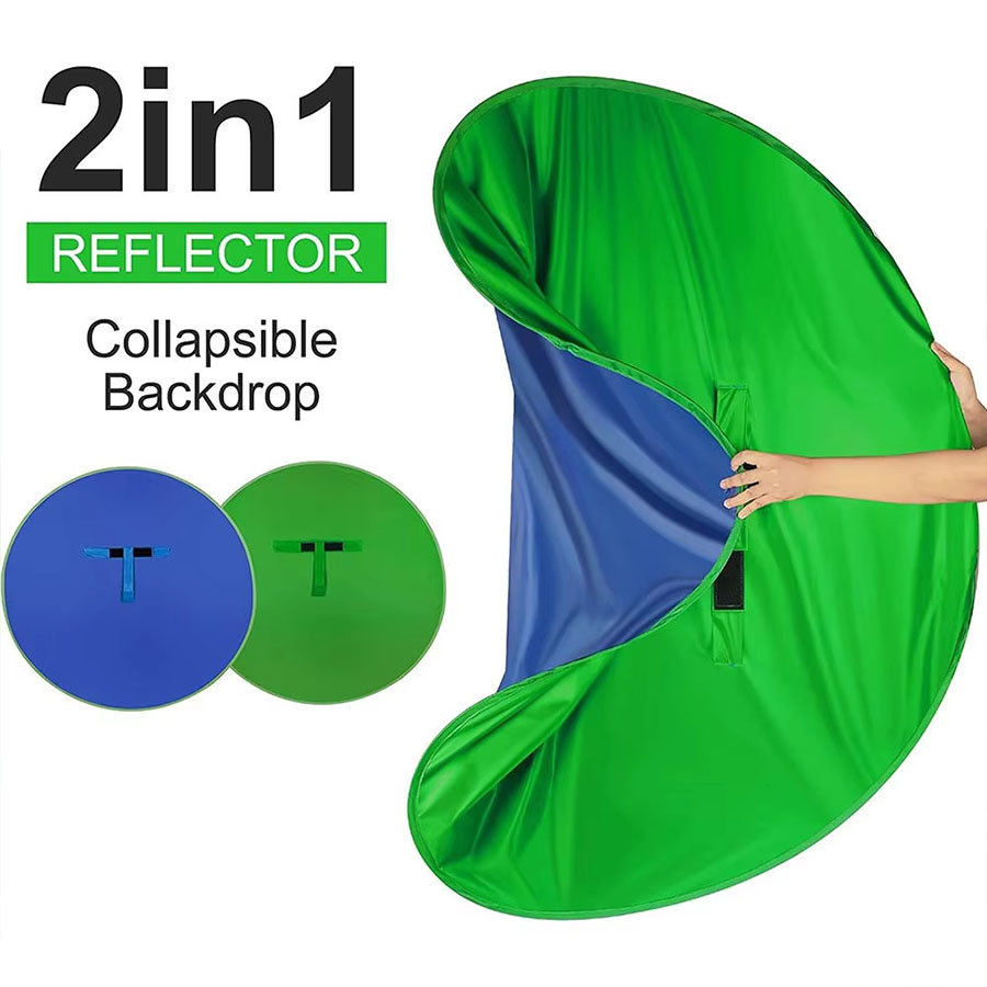 Kain Latar Belakang Layar Dua  - Green Screen Collapsible ulasan dan harga