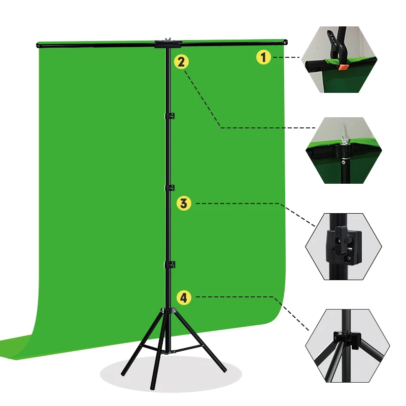T bentuk dudukan latar belakan - Green Screen Collapsible ulasan dan harga
