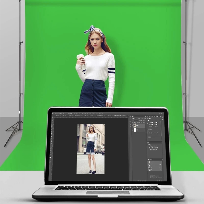 Kain Latar Belakang GAINVANE P - Green Screen Collapsible ulasan dan harga