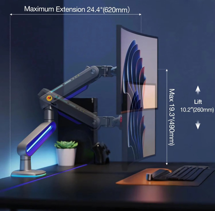 Lengan Monitor Gaming Ergonomi - Gaming Monitor Curved ulasan dan harga