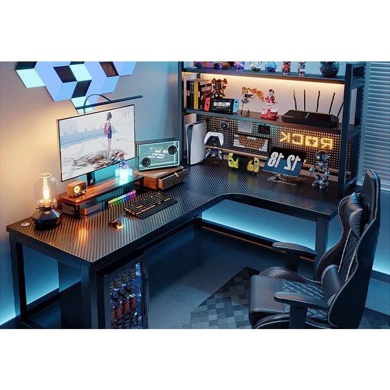 Meja Gaming Komputer Bentuk L  - Esports Gaming Furniture ulasan dan harga